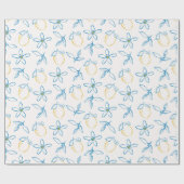 Citrus Pattern Hand Drawn Wrapping Paper Roll ラッピングペーパー (フラット)