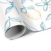 Citrus Pattern Hand Drawn Wrapping Paper Roll ラッピングペーパー (ロールコーナー)