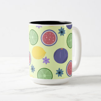 Citrus Pattern Mug – Lemon, Fig & Lime ツートーンマグカップ