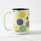 Citrus Pattern Mug – Lemon, Fig & Lime ツートーンマグカップ (左)