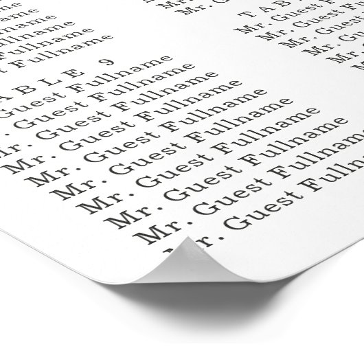 Citrus Personalized Wedding Table Seating Poster ポスター (角)