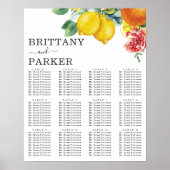Citrus Personalized Wedding Table Seating Poster ポスター (正面)