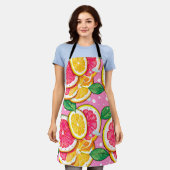 Citrus Pink Polka Dot  エプロン (着用した状態)