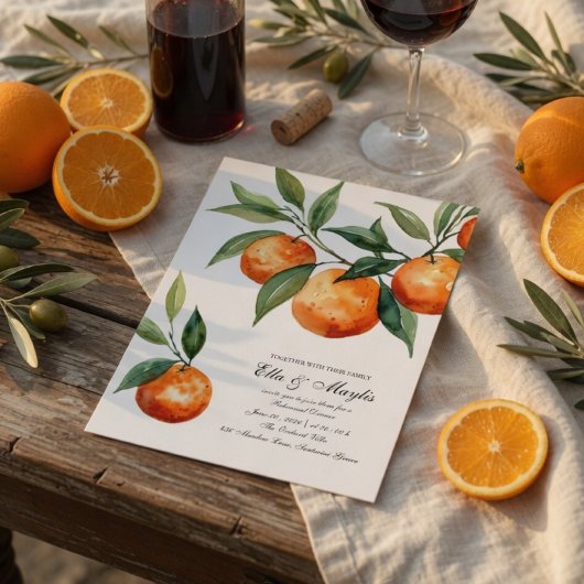 Citrus Rehearsal Dinner Invitation | Mediterranean 招待状