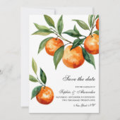 Citrus Save the Date Card | Mediterranean Orange  招待状 (正面)