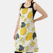 Citrus seamless pattern with colorful yellow lemon エプロン (インサイチュ)