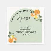 Citrus She Found Her Main Greenery Bridal Shower スタンダードカクテルナプキン (正面)