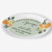 Citrus She Found Her Main Greenery  Bridal Shower ペーパープレート (アングル)
