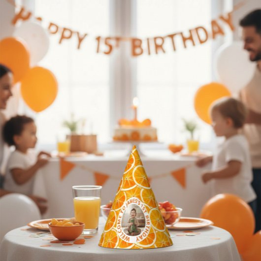 Citrus Slice 1st Birthday Photo Party Hat  パーティーハット