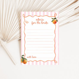 Citrus Spritz Pink Stripes Bridal Advice Card 招待状