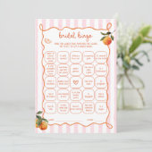 Citrus Spritz Pink Stripes Bridal Bingo Card 招待状 (スタンド正面)