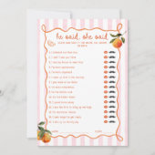 Citrus Spritz Pink Stripes He said She said Card 招待状 (正面)