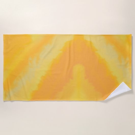 Citrus Sunny Orange Watercolor  ビーチタオル (正面)