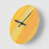 Citrus Sunny Orange Watercolor  ラウンド壁時計 (傾斜)