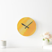 Citrus Sunny Orange Watercolor  ラウンド壁時計 (ホーム)