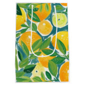 Citrus Tree Artisan Lemons Oranges Limes Colorful  ミディアムペーパーバッグ (裏面)