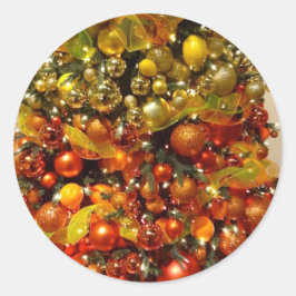 Citrus Tree Photo Christmas Sticker From Florida ラウンドシール