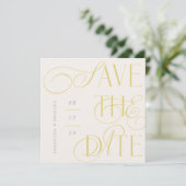 Citrus Twist Modern Calligraphy Save The Date Card 招待状 (スタンド正面)