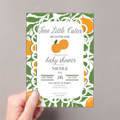 Citrus Two Little Cuties Twin Baby Shower Invite アクリル招待状 (インサイチュ (ポータブル))