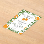 Citrus Two Little Cuties Twin Baby Shower Invite アクリル招待状 (レイダウン)