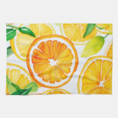 Citrus Watercolor Oranges & Lemons  キッチンタオル (横)