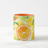 Citrus Watercolor Oranges & Lemons Combo マグカップ (中央)