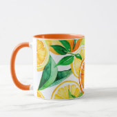 Citrus Watercolor Oranges & Lemons Combo マグカップ (左)
