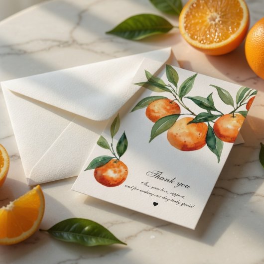 Citrus Wedding Mediterranean Orange サンキューカード