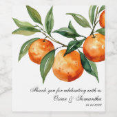 Citrus Wedding | Mediterranean Orange  ワインラベル (シングルラベル)