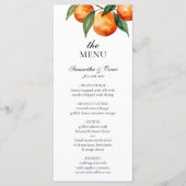 Citrus Wedding Menu Card | Mediterranean Orange メニュー (正面)