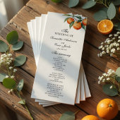Citrus Wedding Program | Mediterranean Orange  メニュー