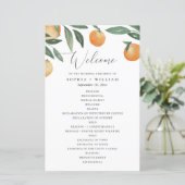 Citrus Wedding Program | Watercolor Garden Orange (スタンド正面)