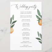 Citrus Wedding Program | Watercolor Garden Orange (裏面)