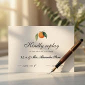 Citrus Wedding RSVP Card | Mediterranean Orange 