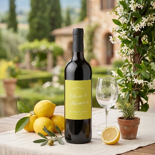 Citrus Wedding Wine Label Custom Bottle Label ワインラベル