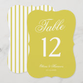 Citrus Wedding Yellow Die Cut Table Number 招待状 (正面/裏面)