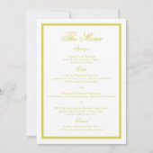 Citrus Wedding Yellow Elegant Menu Card 招待状 (正面)