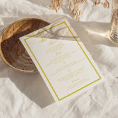 Citrus Wedding Yellow Elegant Menu Card 招待状