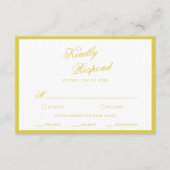 Citrus Wedding Yellow Elegant Script RSVP Card エンクロージャーカード (正面)