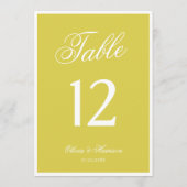 Citrus Wedding Yellow Elegant Table Number 招待状 (裏面)