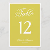 Citrus Wedding Yellow Elegant Table Number 招待状 (正面)