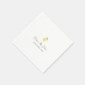Citrus Yellow and Green Lemon Wedding スタンダードカクテルナプキン (角)