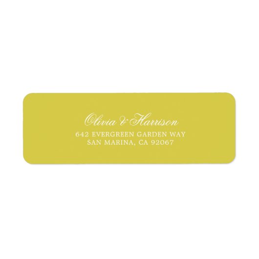 Citrus Yellow Calligraphy Address Label ラベル (正面)