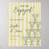 Citrus Yellow Champagne Tower Engagement Welcome ポスター (正面)