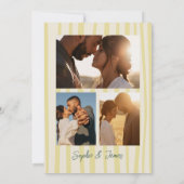 Citrus Yellow Champagne Tower Photo Engagement 招待状 (裏面)