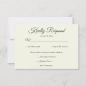 Citrus Yellow Green Elegant Wedding Meal Choice 出欠カード (正面)