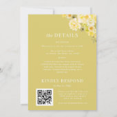Citrus Yellow & Green Floral All in One Wedding 招待状 (裏面)