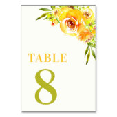 Citrus Yellow Green Garden Floral Table 8 Wedding テーブルナンバー (裏面)