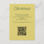 Citrus Yellow Olive Green and Ivory Wedding Detail エンクロージャーカード (正面)