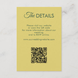 Citrus Yellow Olive Green and Ivory Wedding Detail エンクロージャーカード